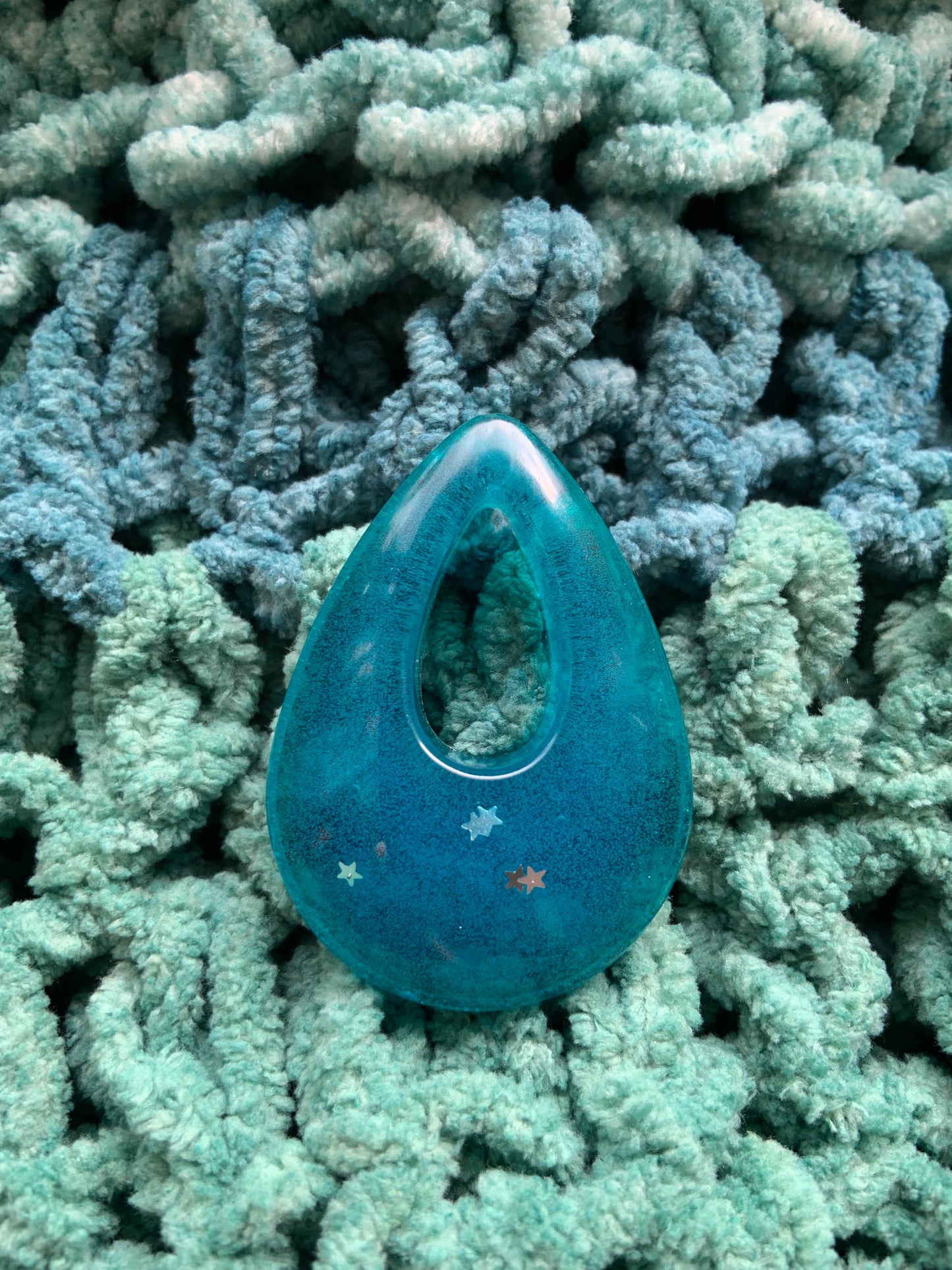 Twilight blue epoxy resin amulet