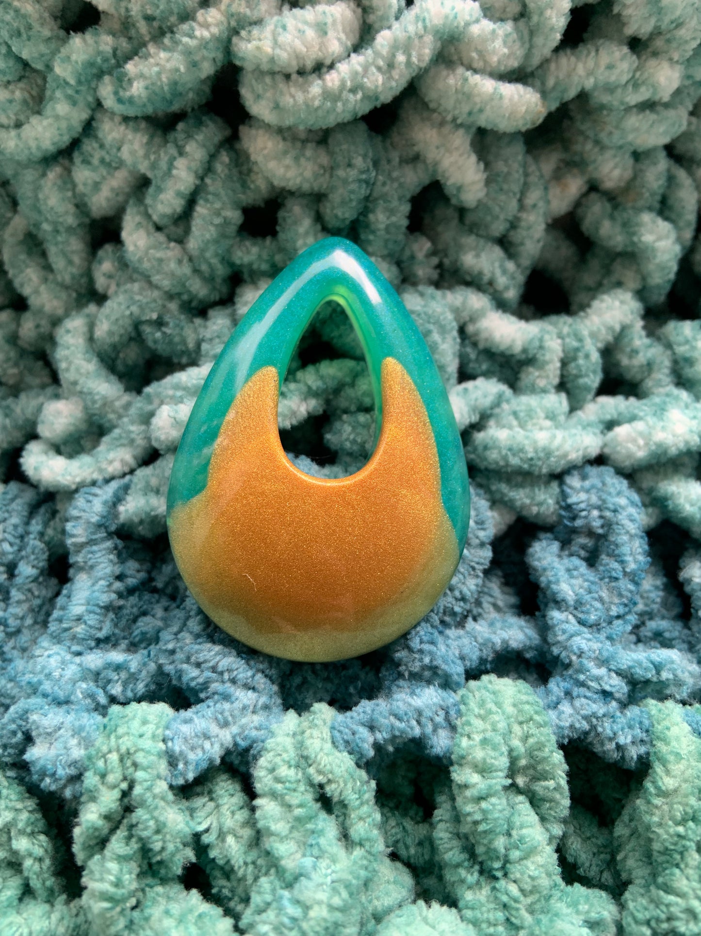 Beach shores epoxy resin amulet