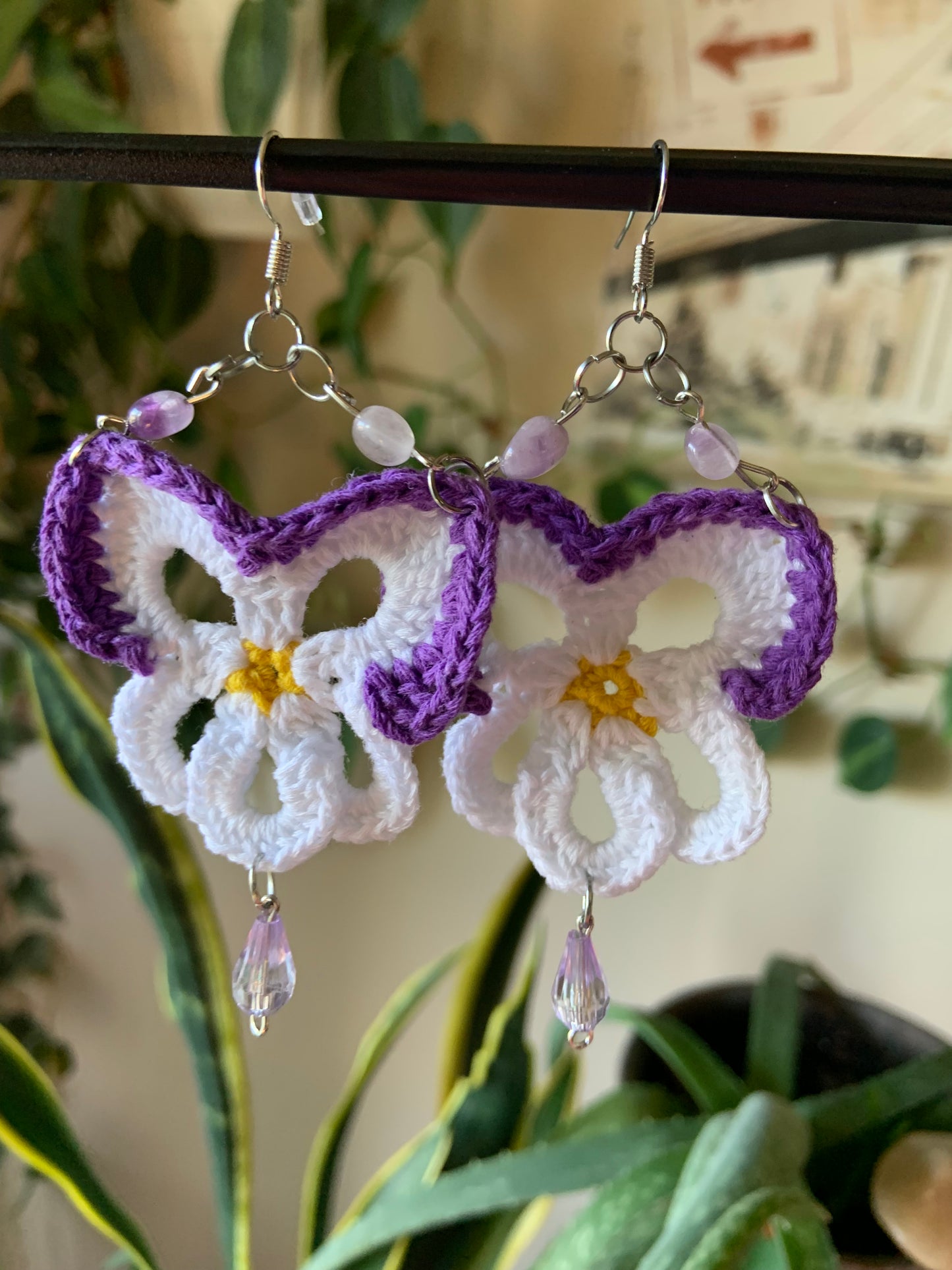 Pretty pansy earrings