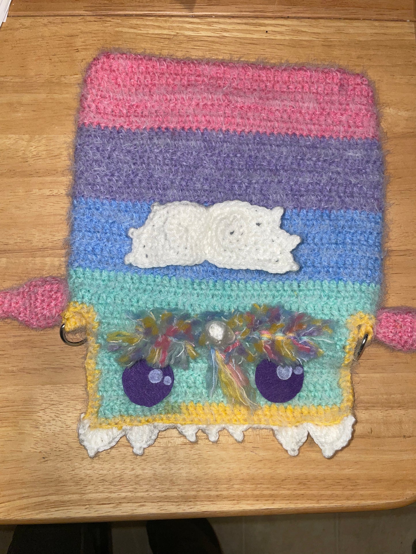 Rainbow crochet "Goblin bag"