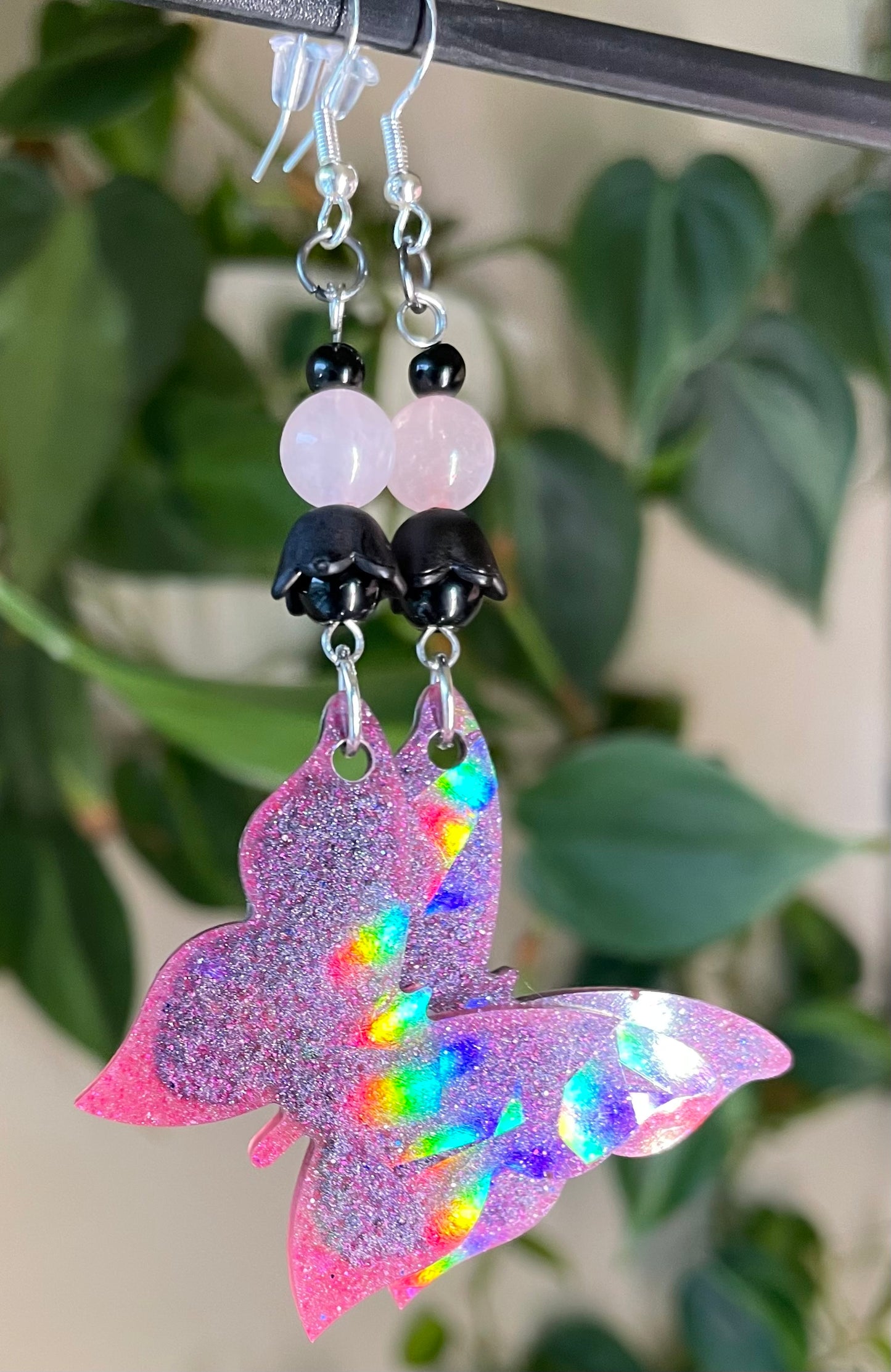 Papillon Noir resin butterfly earrings