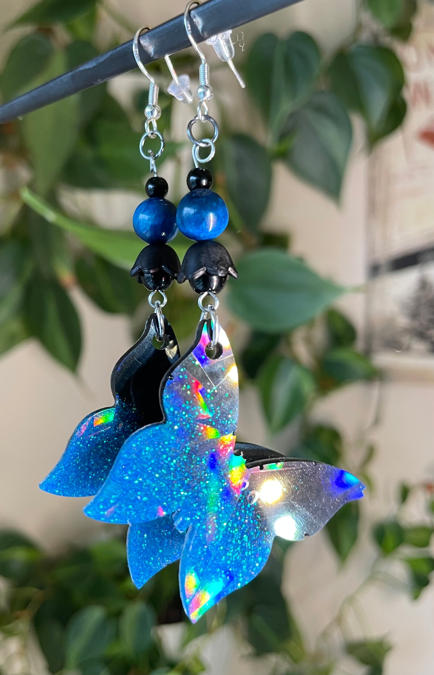 Papillon Noir resin butterfly earrings