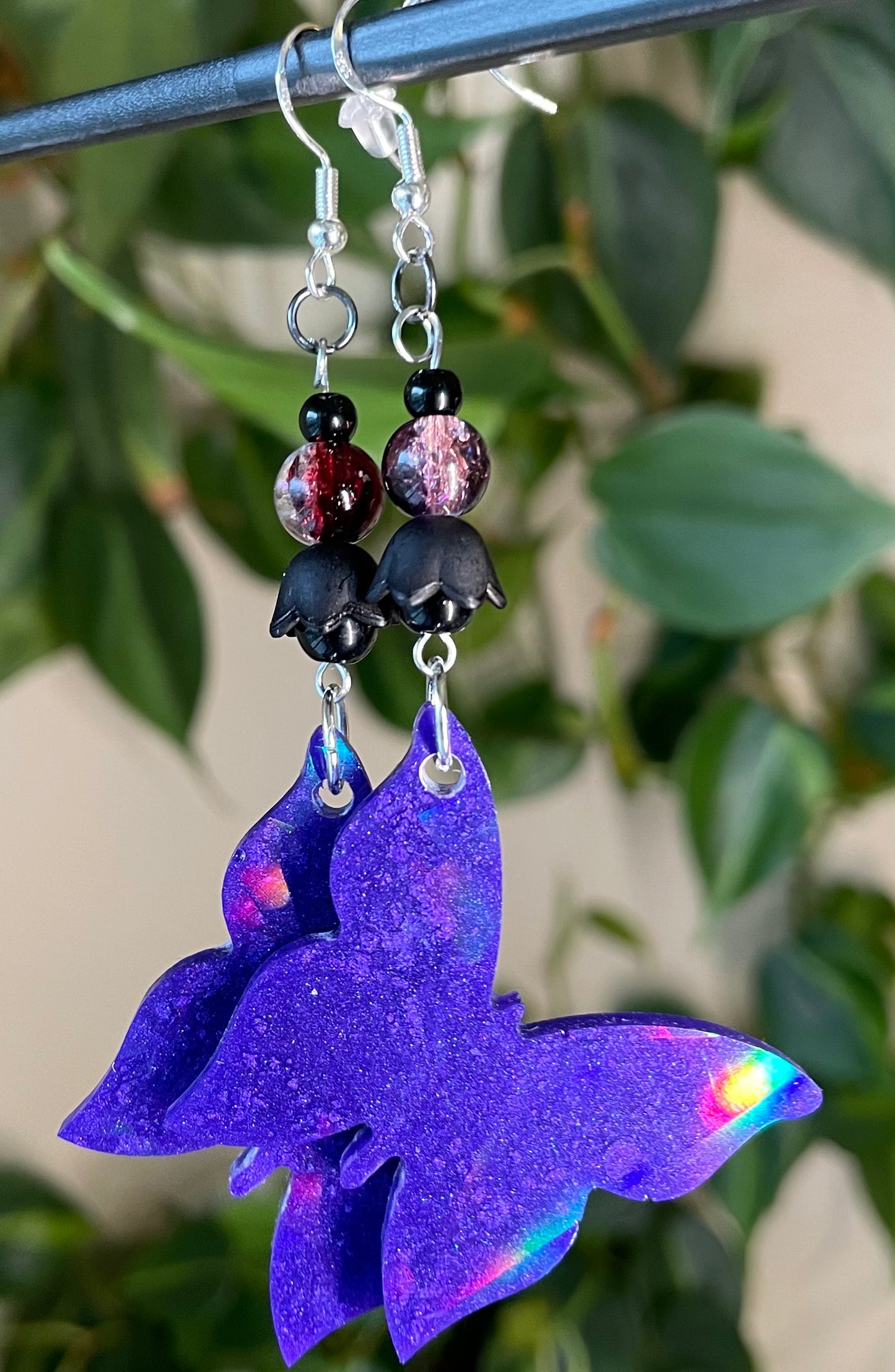 Papillon Noir resin butterfly earrings