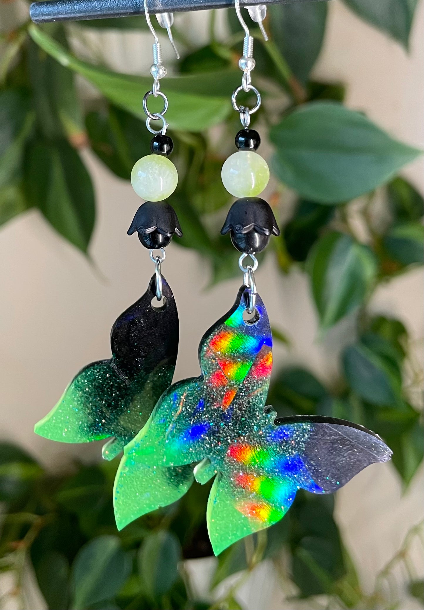 Papillon Noir resin butterfly earrings
