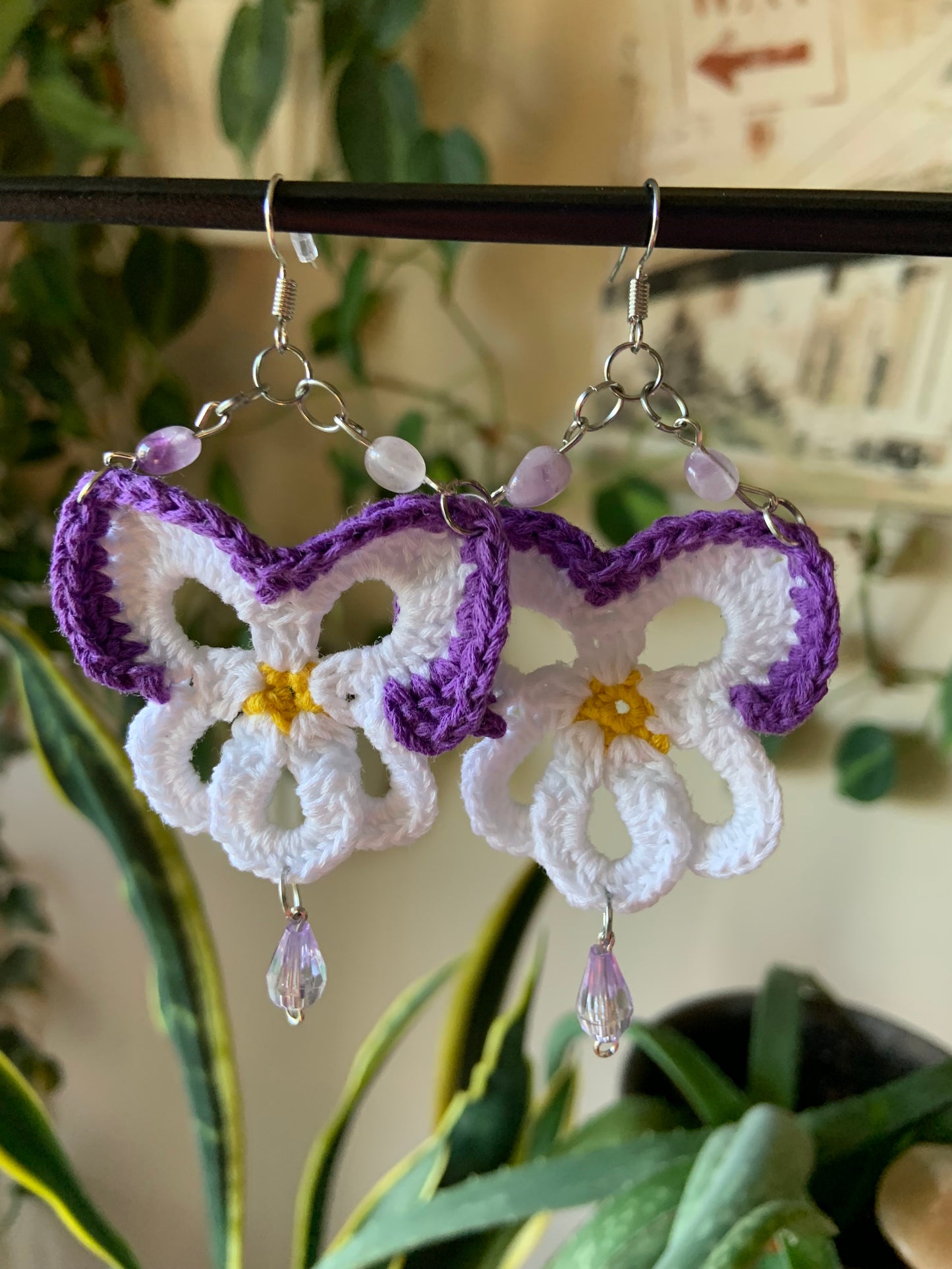 Pretty pansy earrings