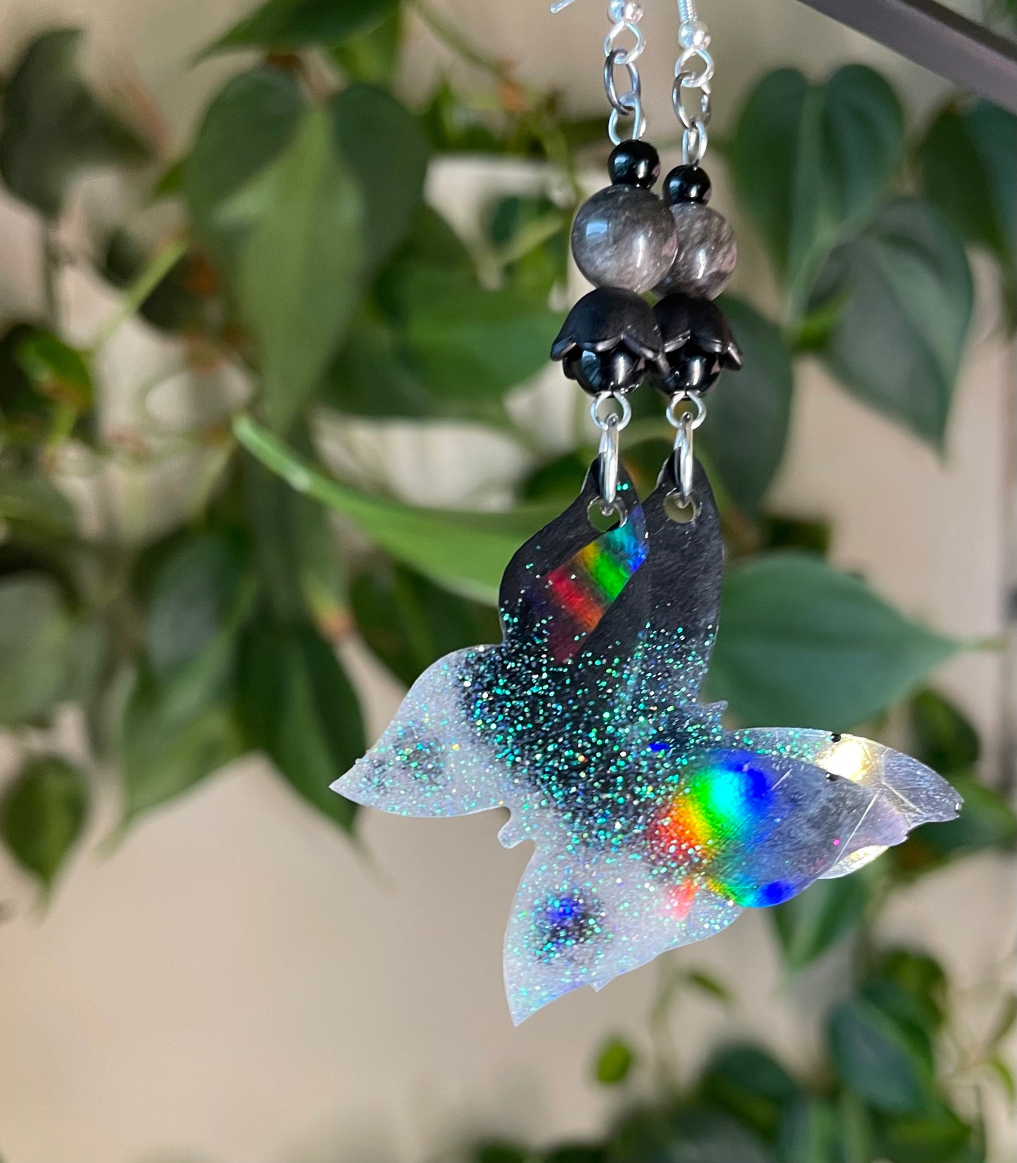 Papillon Noir resin butterfly earrings