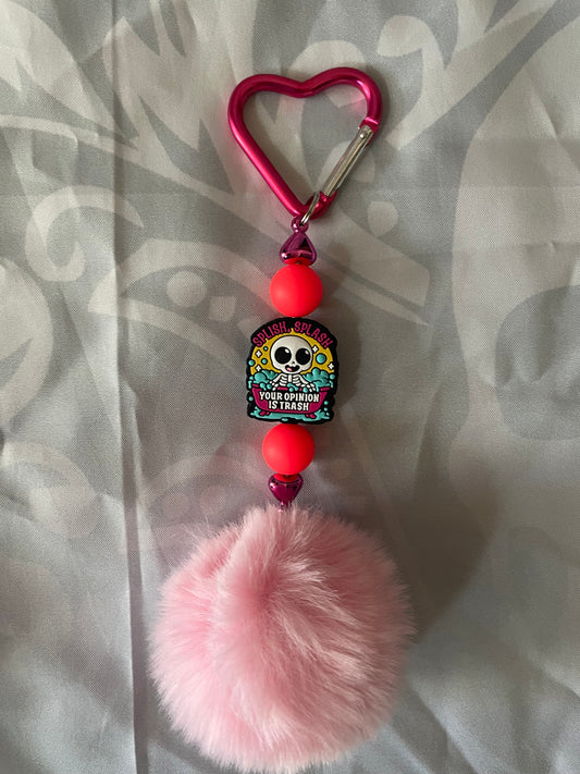 Sassy silicone beaded keychains