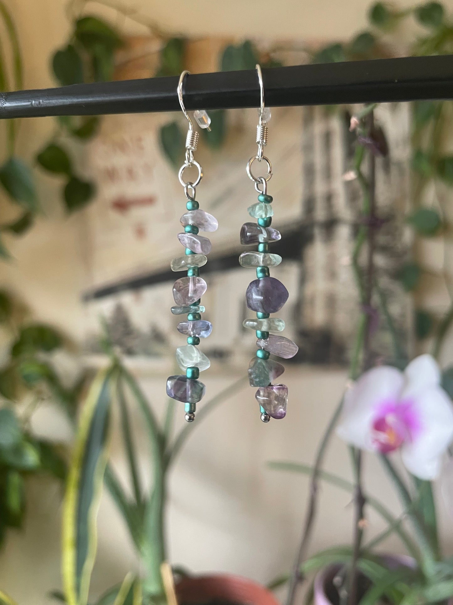 Semi precious stone chip danglers