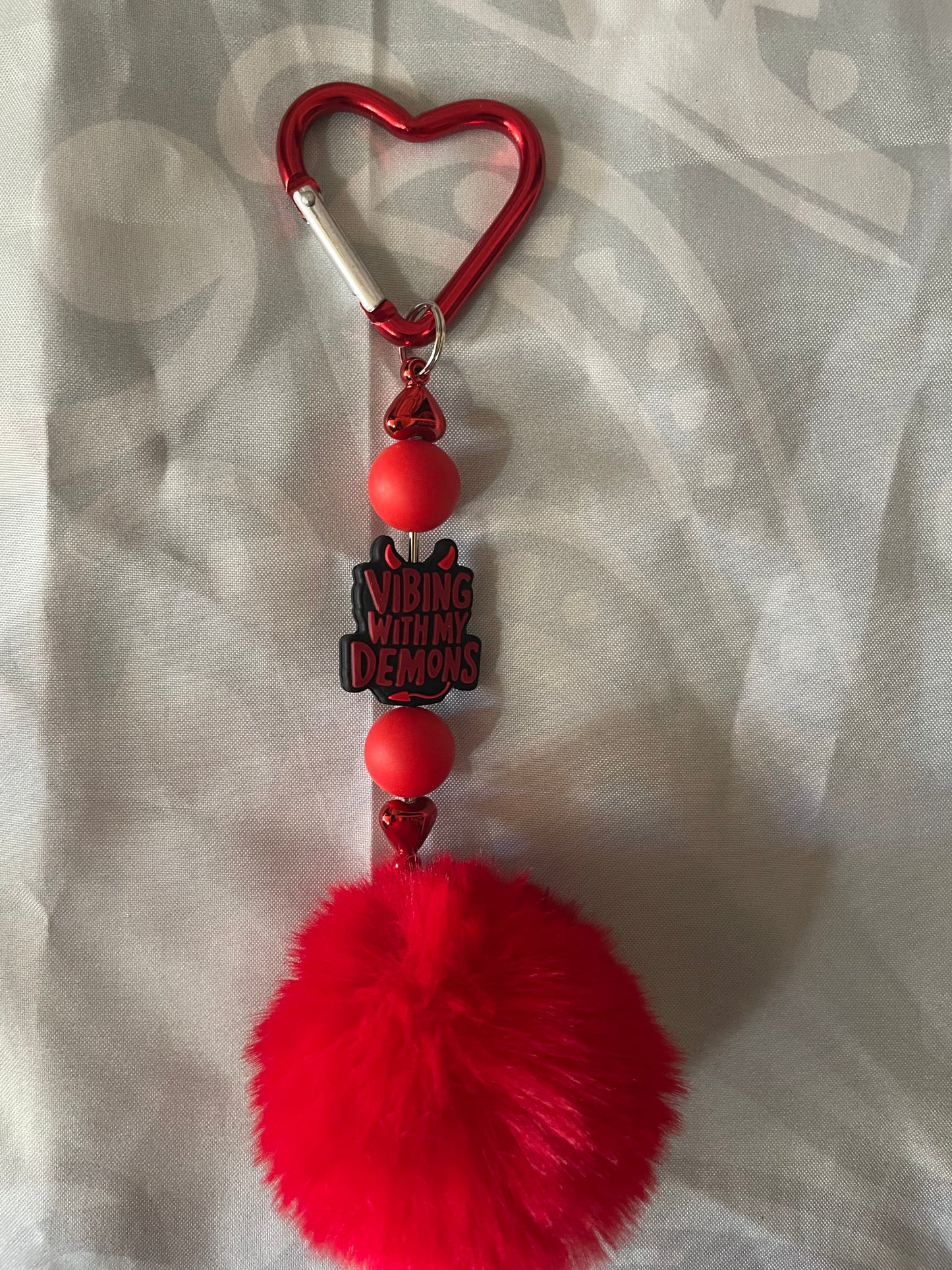 Sassy silicone beaded keychains