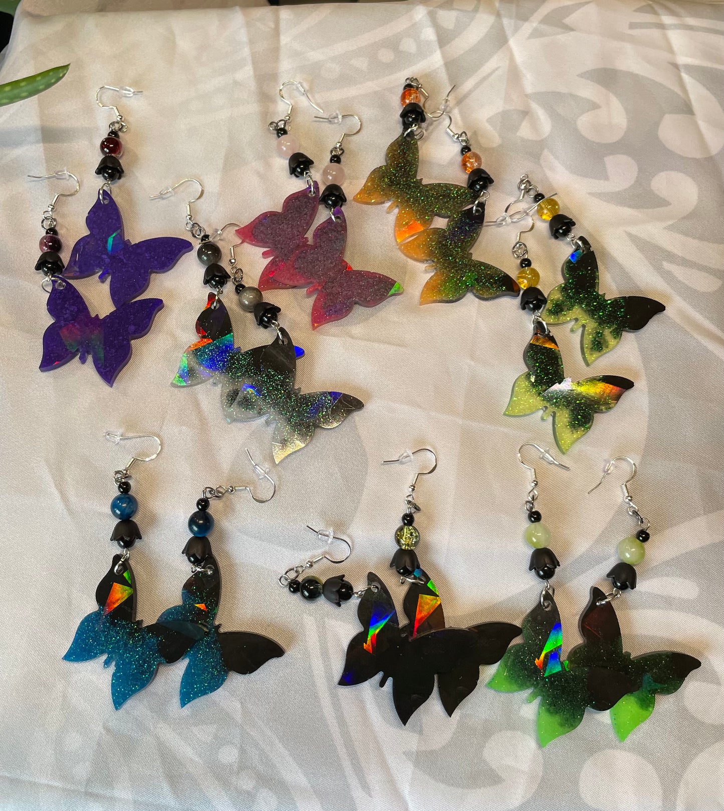 Papillon Noir resin butterfly earrings