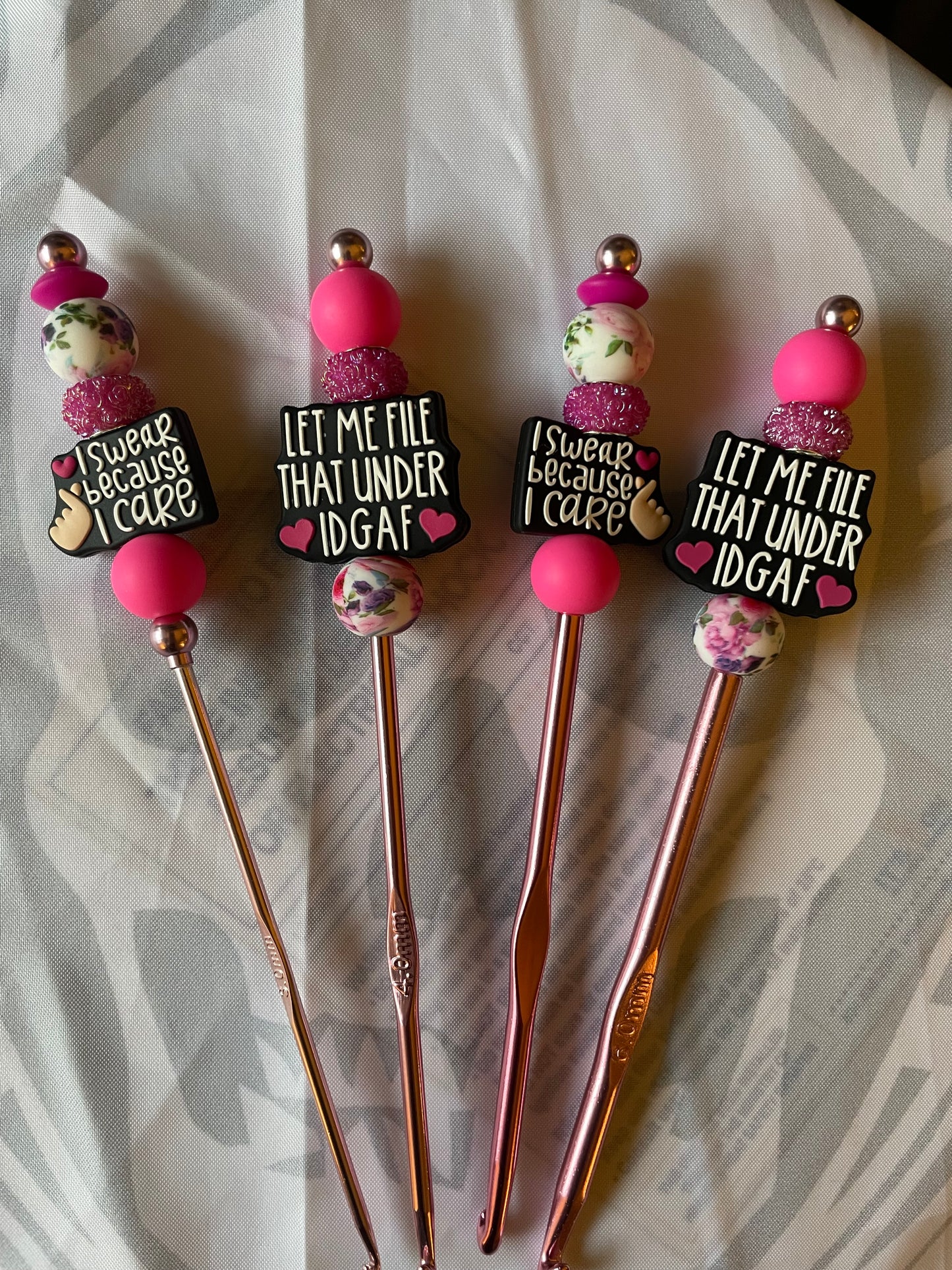 Beaded crochet hook sets
