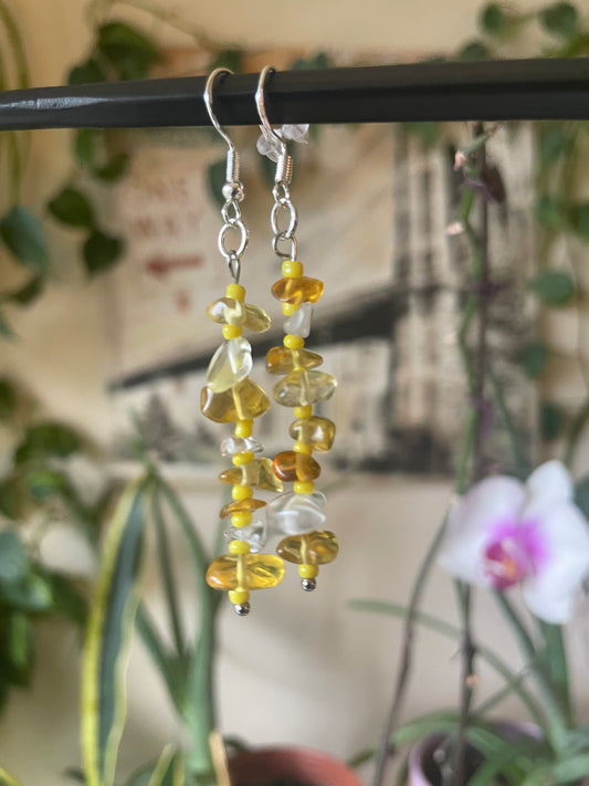 Semi precious stone chip danglers