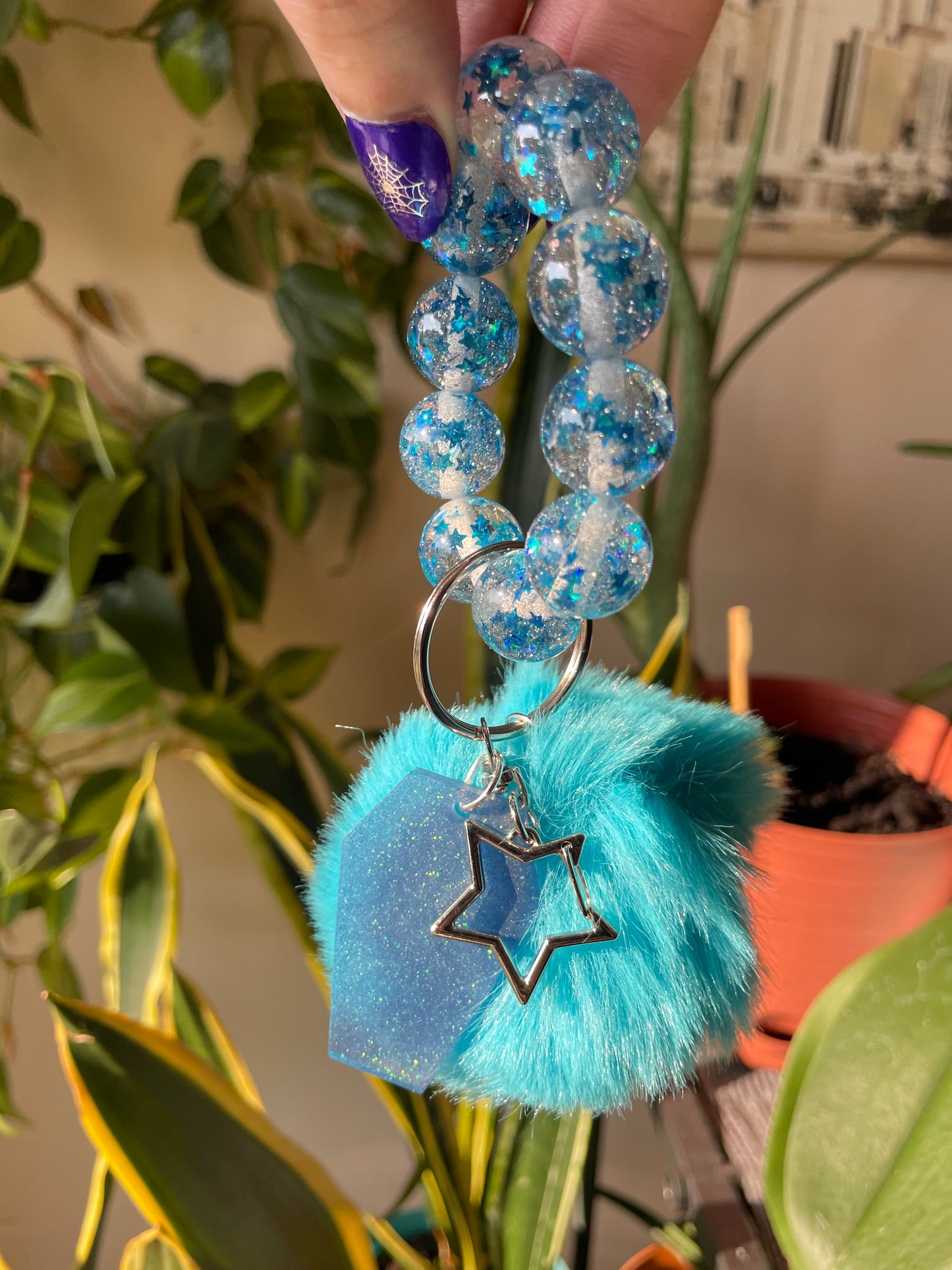 Various unique bubble bead bag charms and keychains