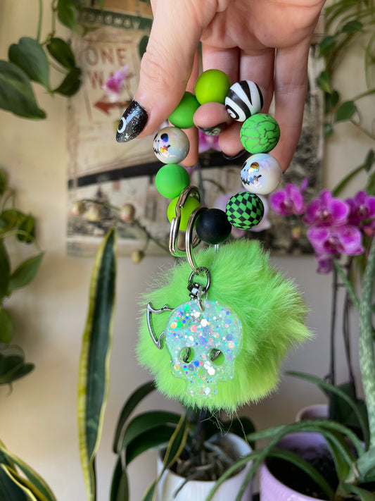 Nightmare bubble bead keychain and epoxy charms