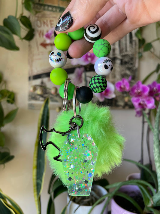 Nightmare bubble bead keychain and epoxy charms