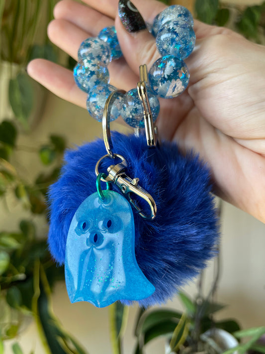 Boo-tiful galaxy bubble bead keychain