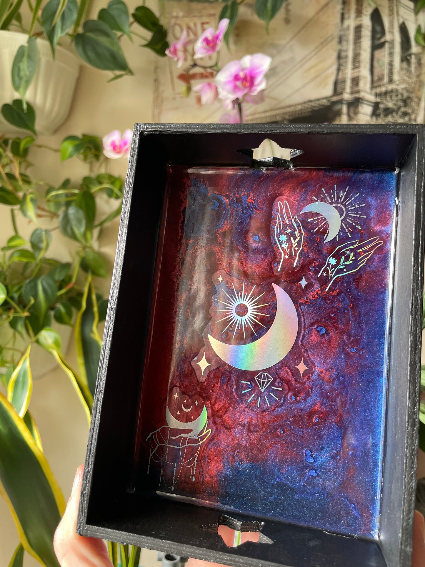 Holographic magic epoxy trays