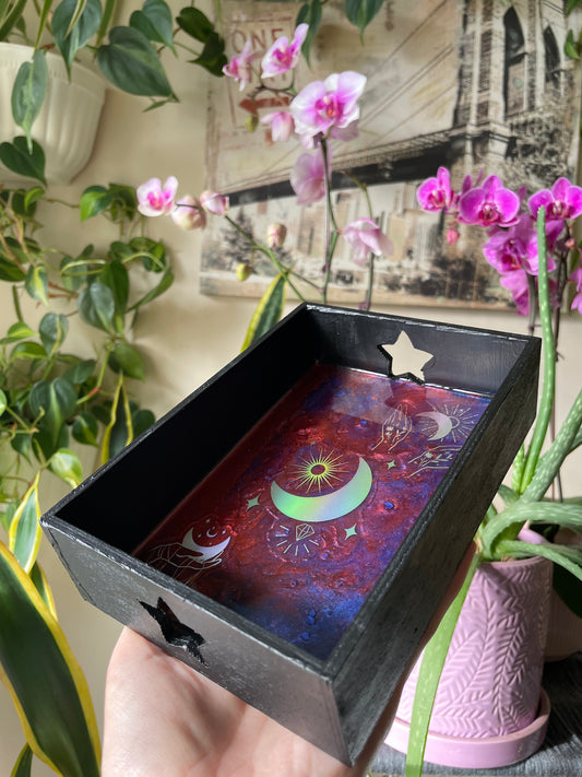 Holographic magic epoxy trays