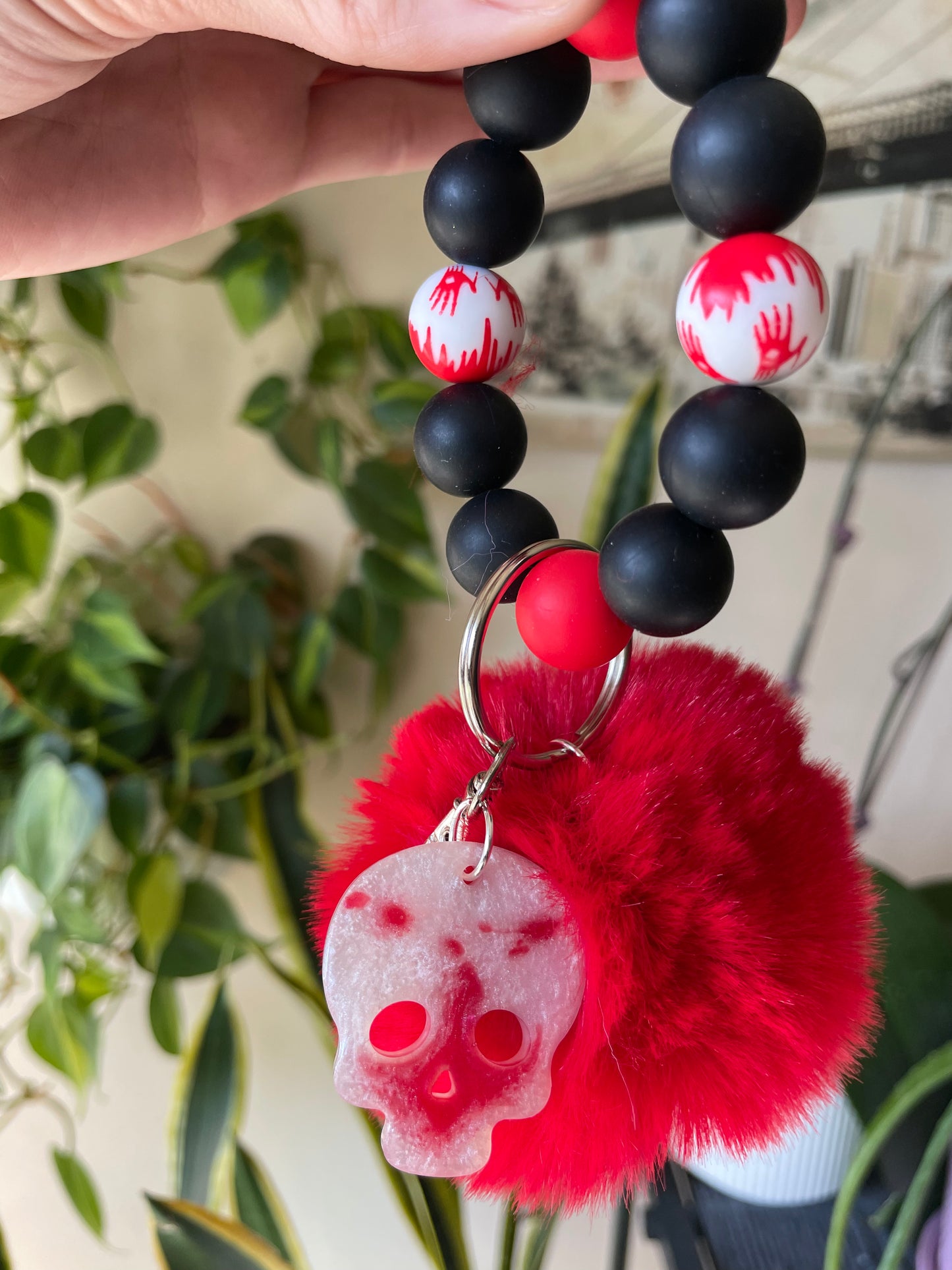 Horror bubble bead bag charm