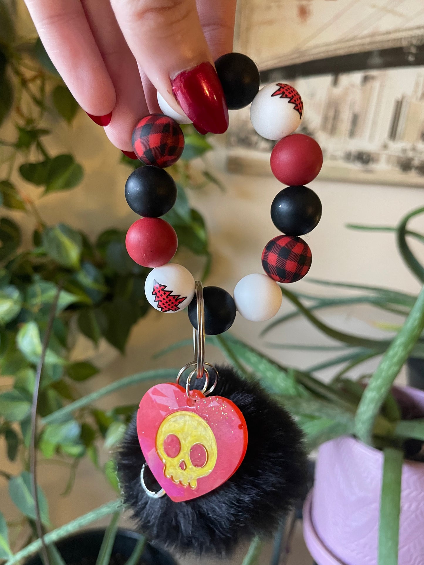 Spooky Christmas bubble bead bag charms