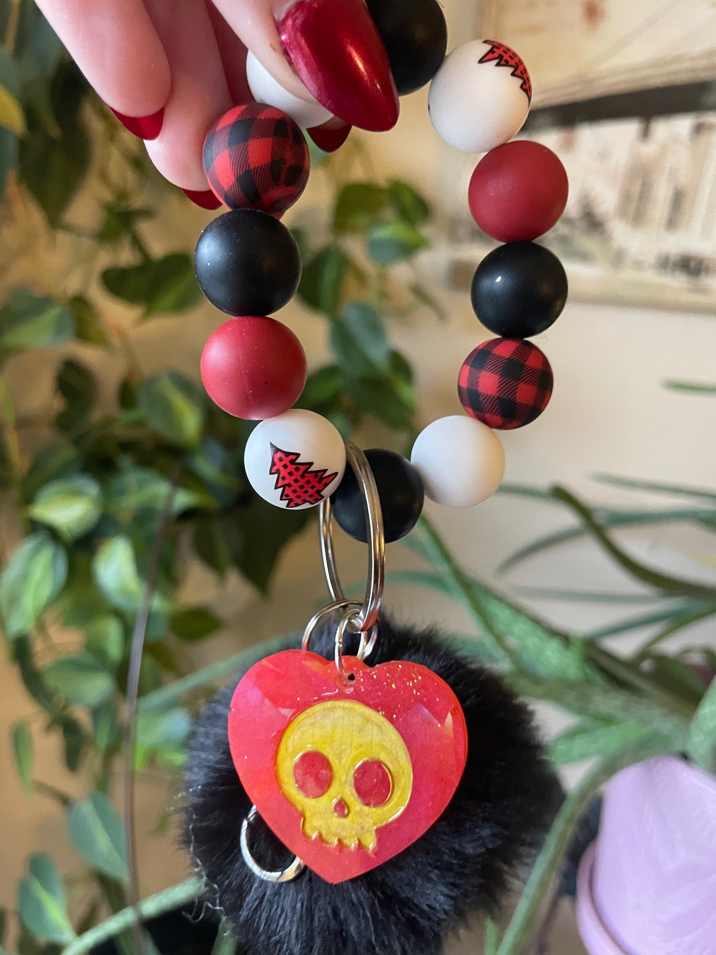 Spooky Christmas bubble bead bag charms