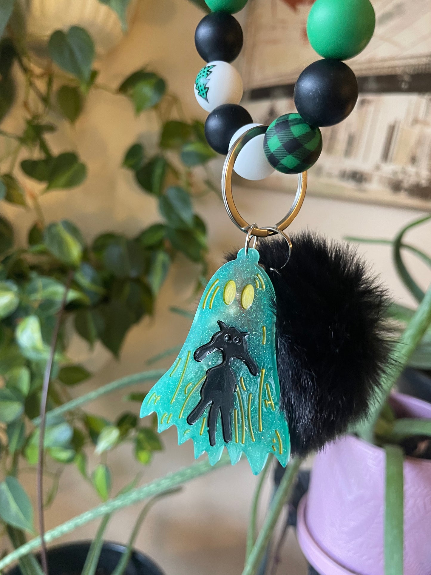 Spooky Christmas bubble bead bag charms