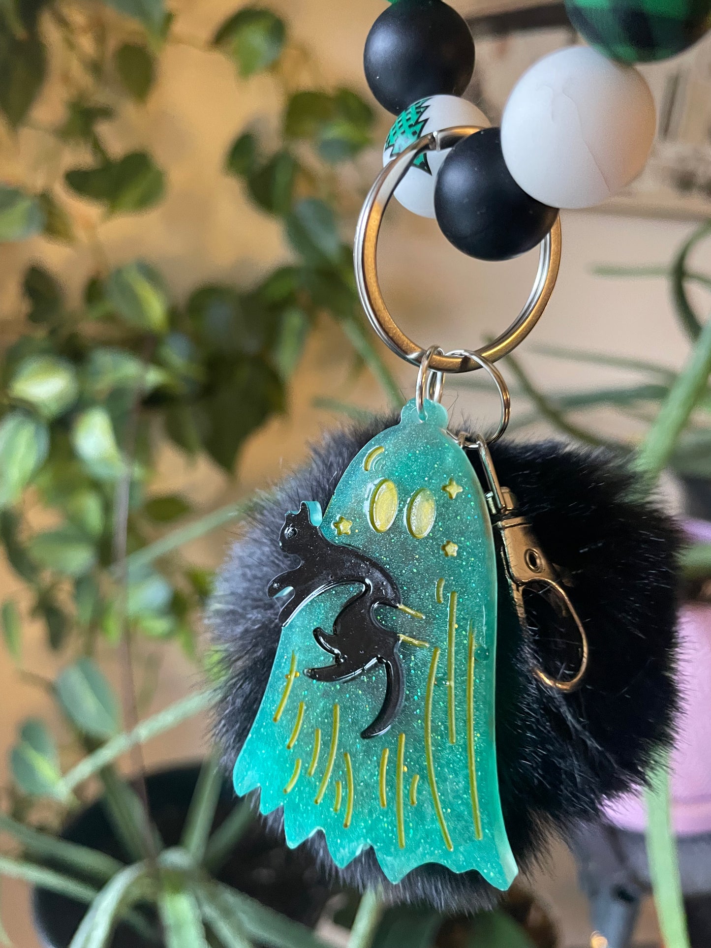 Spooky Christmas bubble bead bag charms