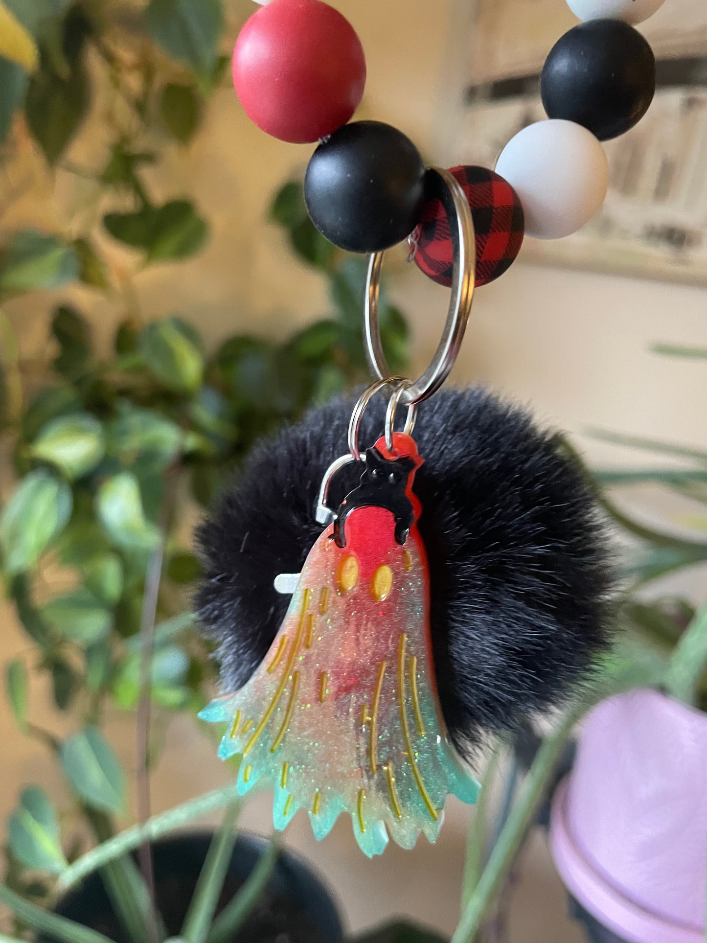 Spooky Christmas bubble bead bag charms