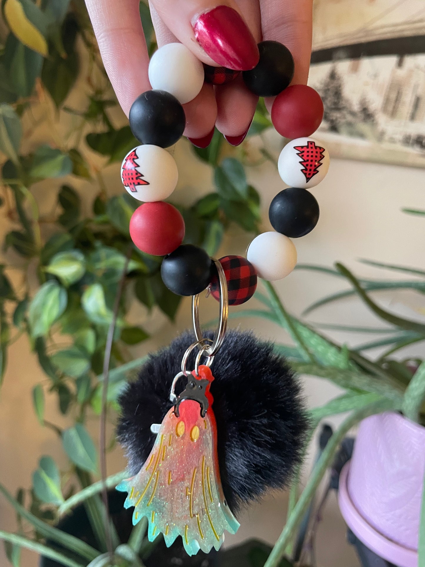 Spooky Christmas bubble bead bag charms