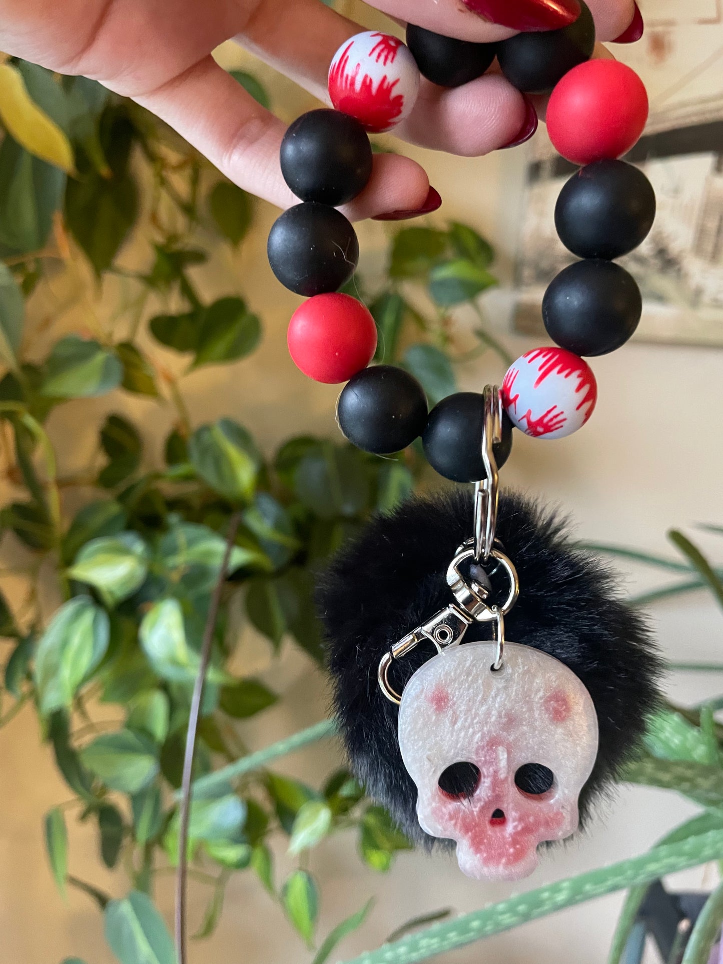 Horror bubble bead bag charm