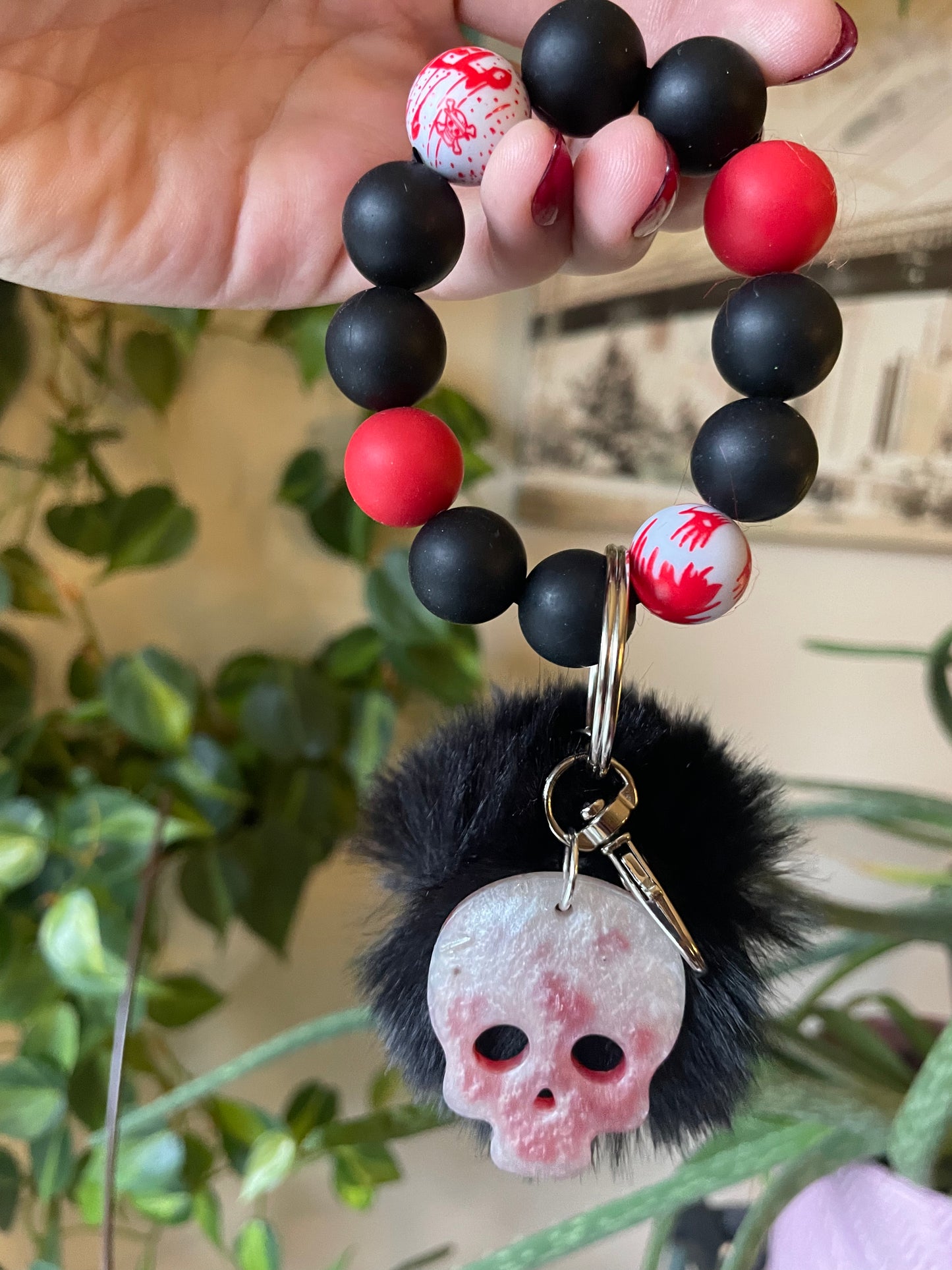 Horror bubble bead bag charm