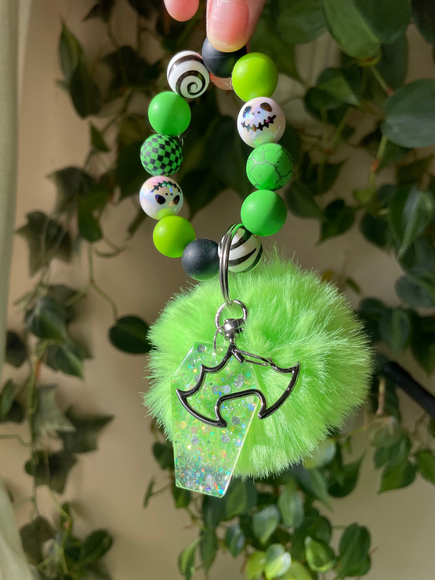 Nightmare bubble bead keychain and epoxy charms