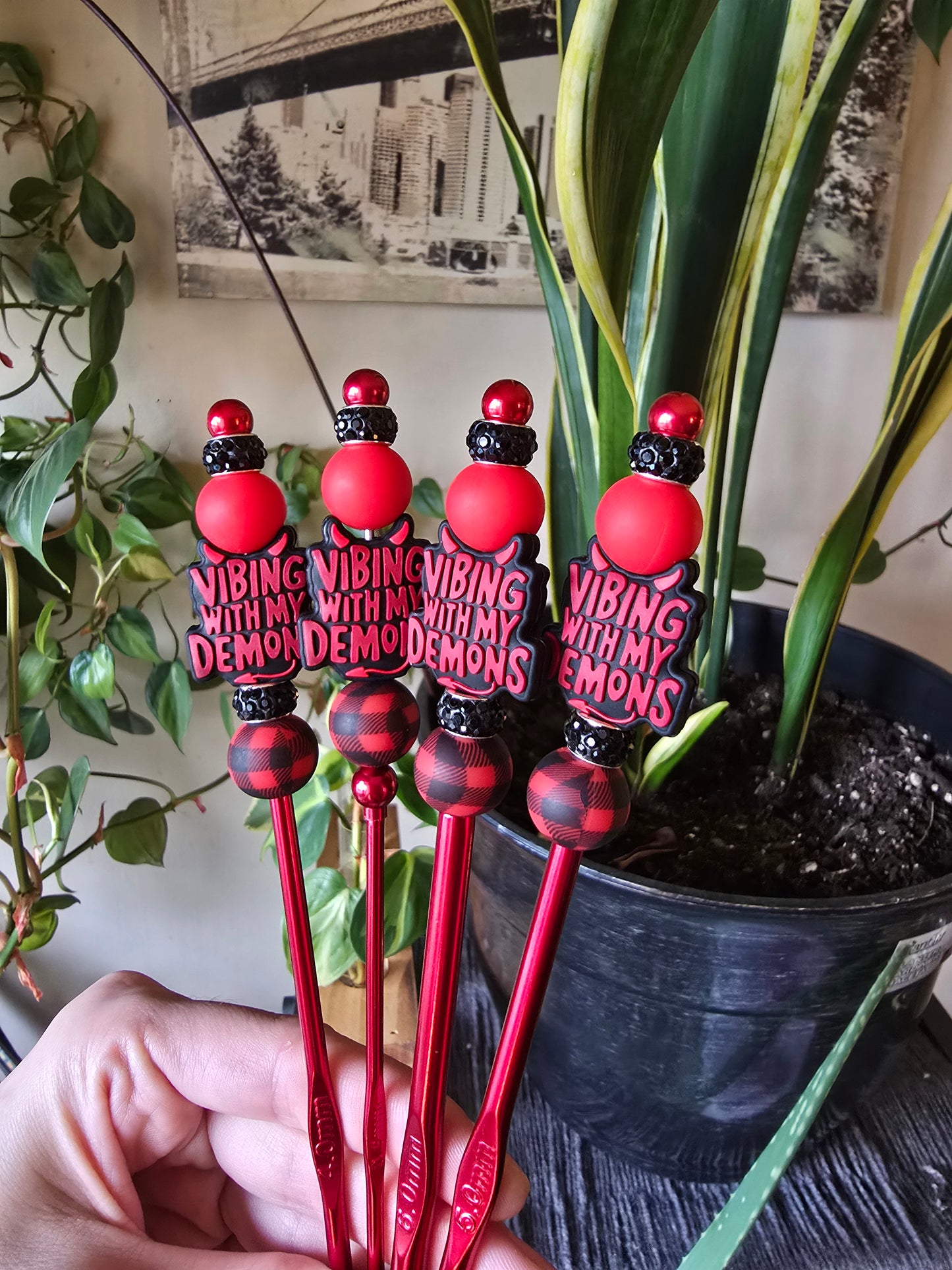 Beaded crochet hook sets