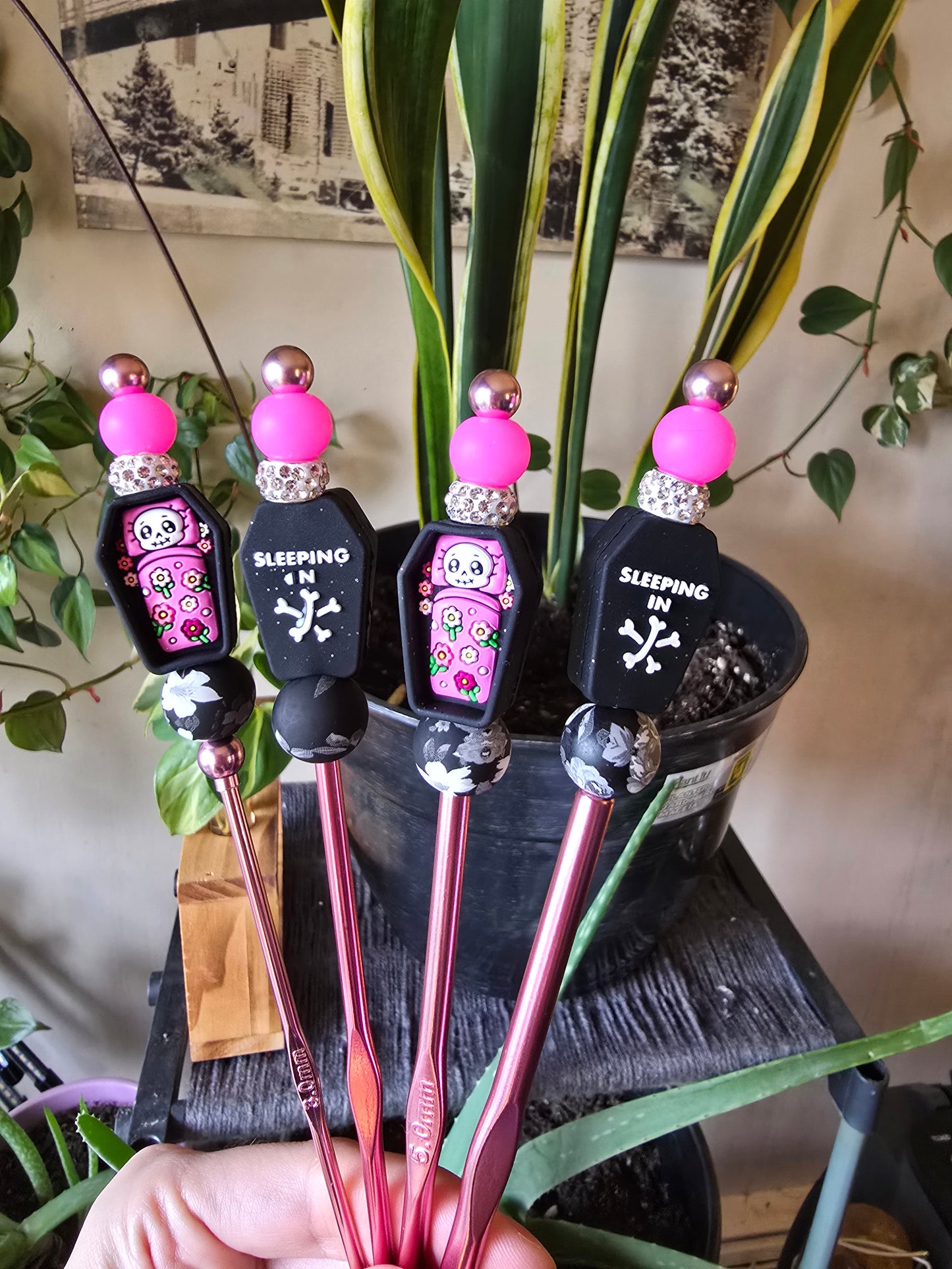 Beaded crochet hook sets