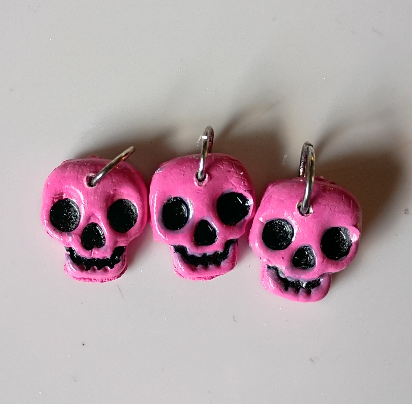 Skelly clay stitch markers