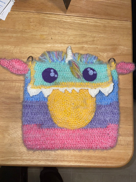 Rainbow crochet "Goblin bag"